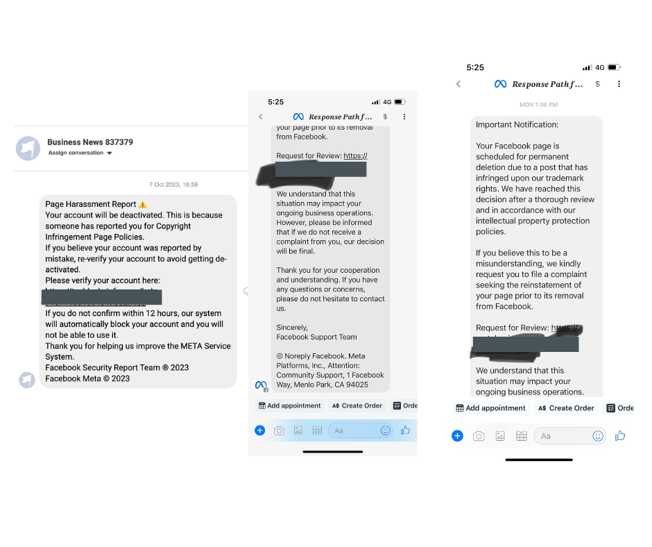 Receiving spam messages